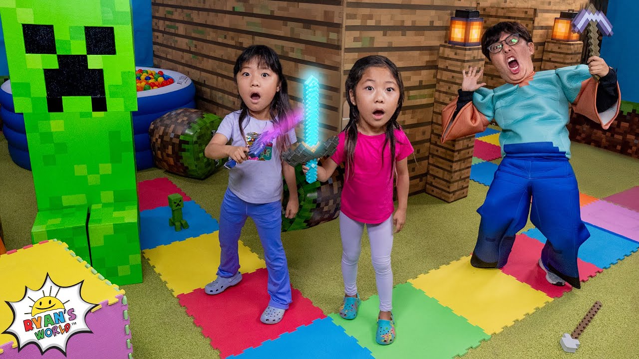 Surviving MINECRAFT IN REAL LIFE! Emma and Kate Giant Board Game Challenge!