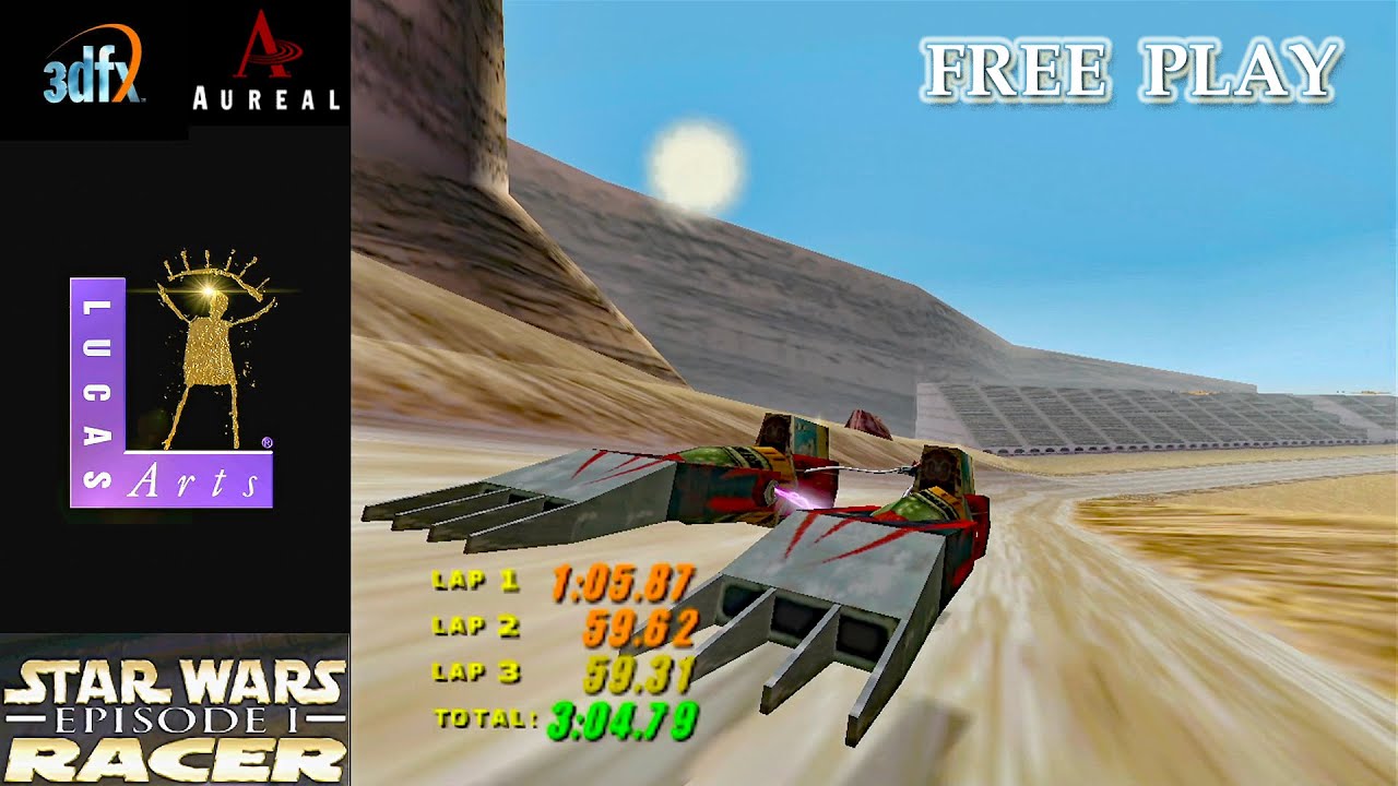 Star Wars Episode 1 Racer (1999) - Lucasarts Gameplay Playthrough - 3dfx - Aureal Vortex2