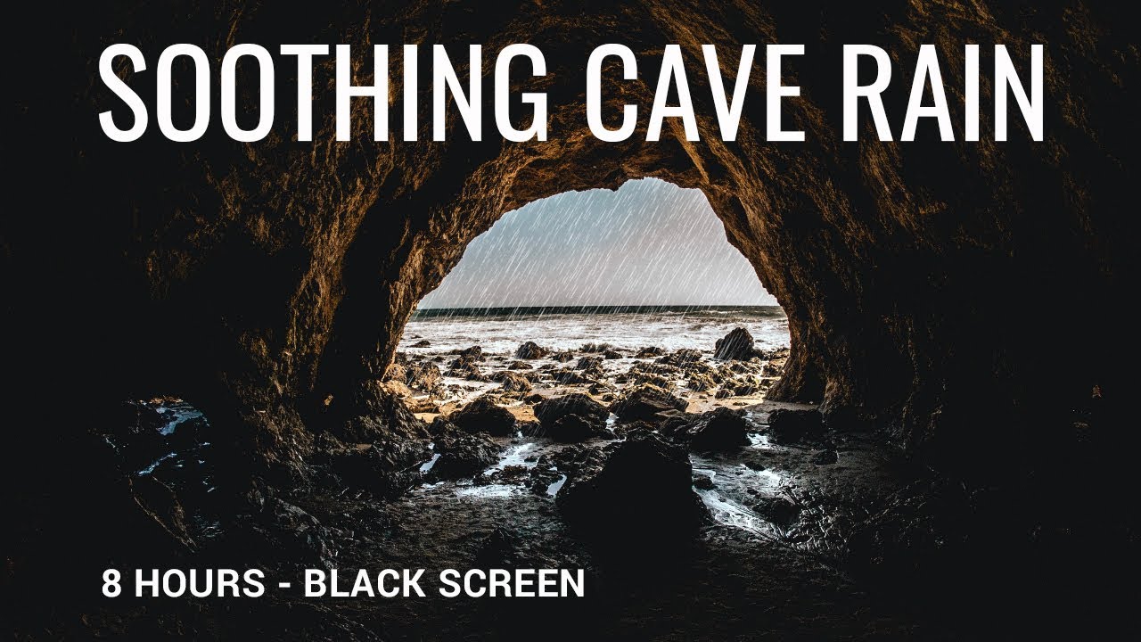 Rain Sounds for Sleep #3: Cave Rain | 8 Hours | Stereo HD | Black Screen