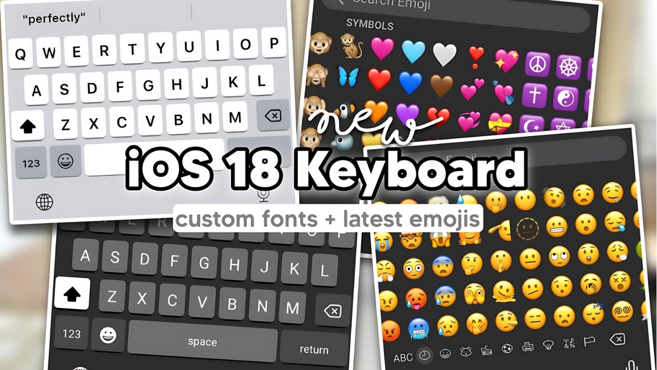 NEW iOS 18 Keyboard with Custom iOS Fonts and Latest iOS Emojis Android