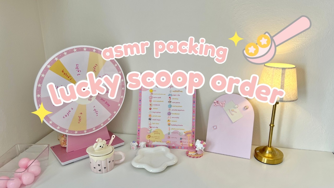 📦 packing a 2 scoops order from shumari! - lucky scoop shop ⭐