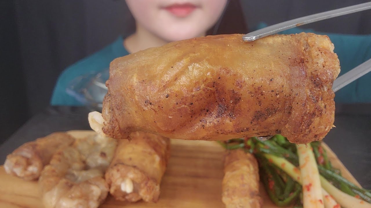 ASMR 바삭하게 튀긴 통대창, 대창 먹방(느끼함이 뭔가요?ㅎㅎ)