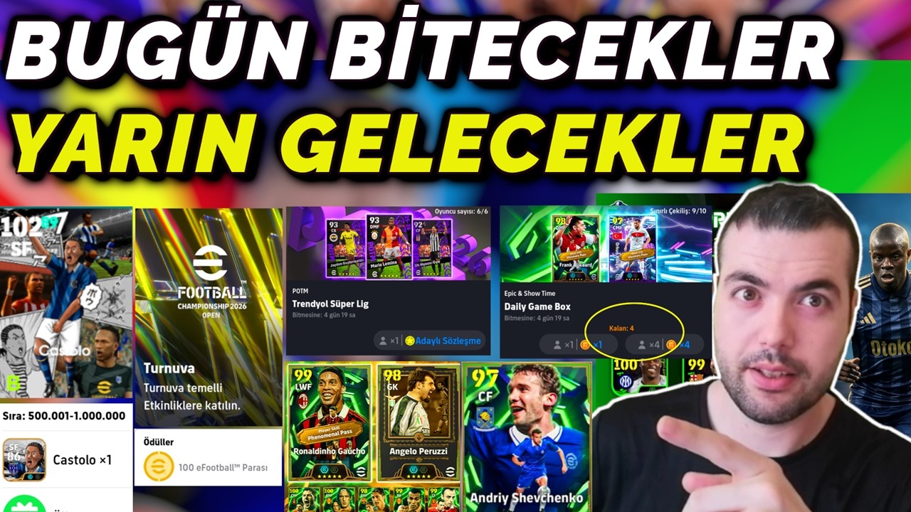 BUG&Uuml;N BİTECEKLER YARIN GELECEKLER🔥GOL OLDU İ&Ccedil;İN SON G&Uuml;N (SHEVCHENKO GELİYOR) eFootball 2026 Mobile