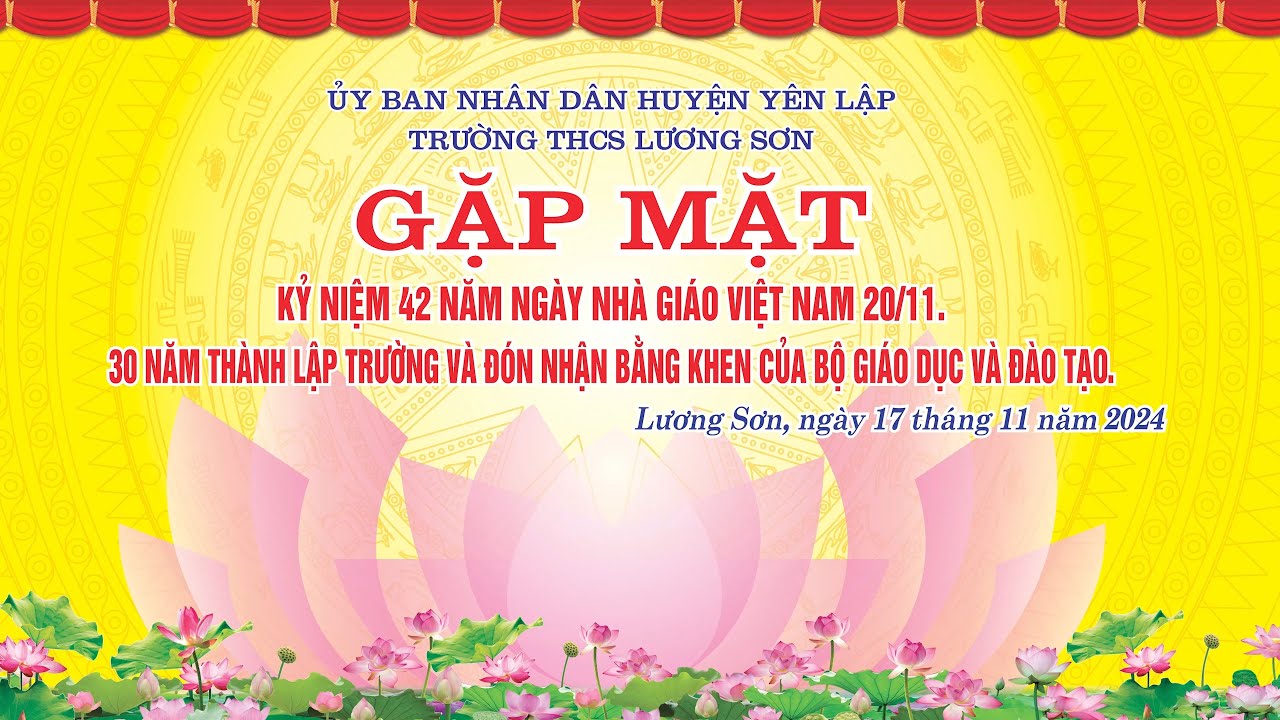 KỶ NIỆM 30 NĂM THÀNH LẬP TRƯỜNG THCS LƯƠNG SƠN (1994 - 2024)