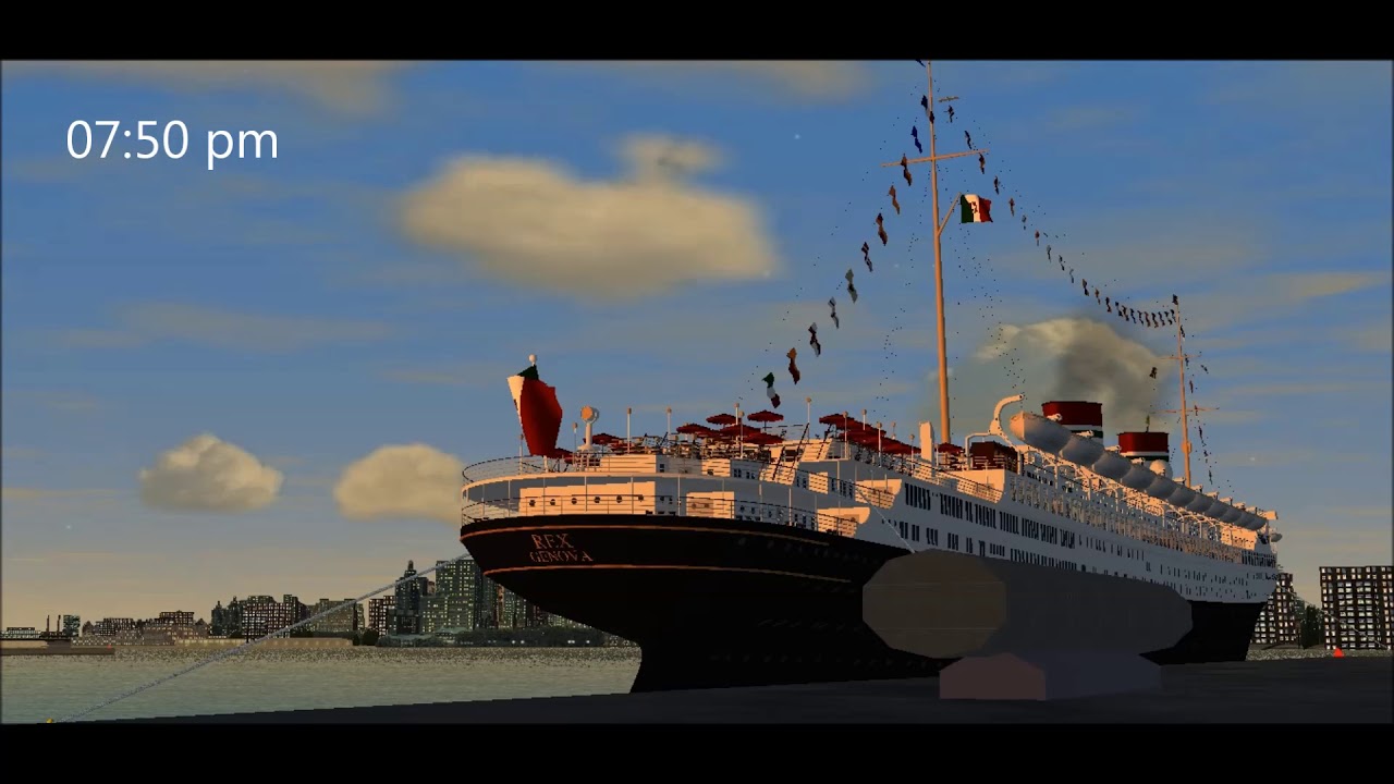SS Rex and Conte di Savoia in New York Vehicle simulator 1931