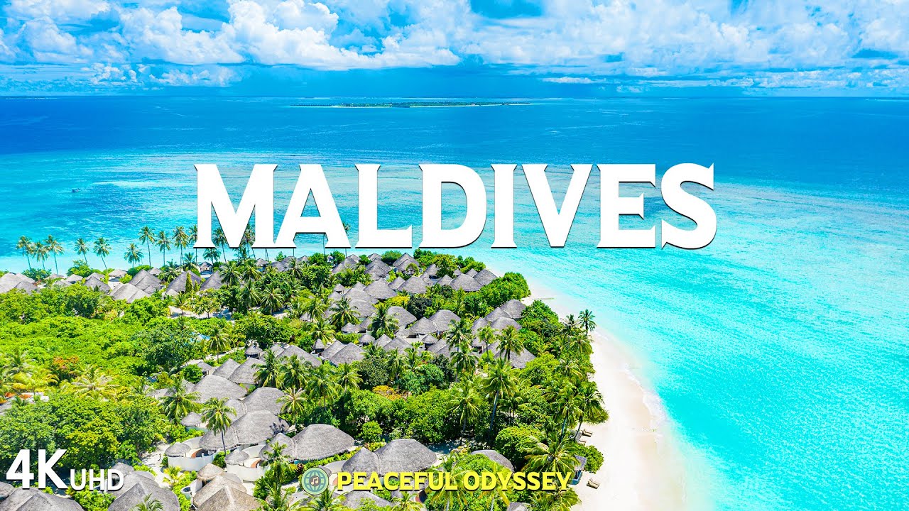 FLYING OVER Maldives - красивые кадры с дрона под успокаивающую музыку | 4K UHD видео природы