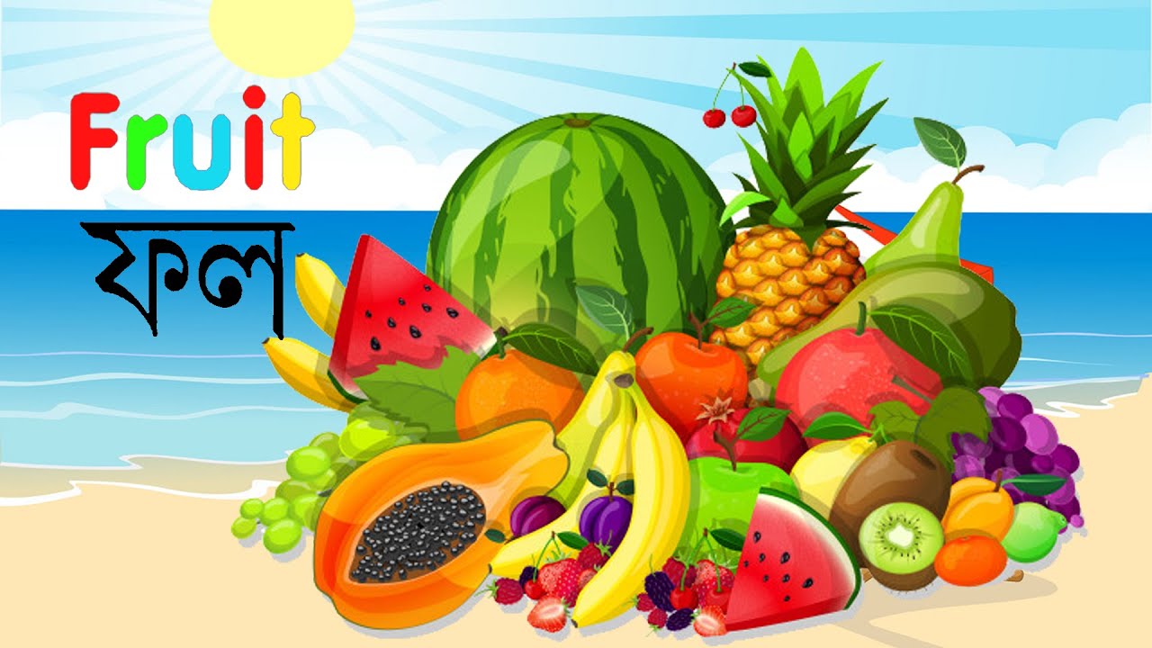 ফলের নাম শিখুন | Learn Names of Fruits in English and Bangla | Learn Fruit Names for Kids| Kidditube