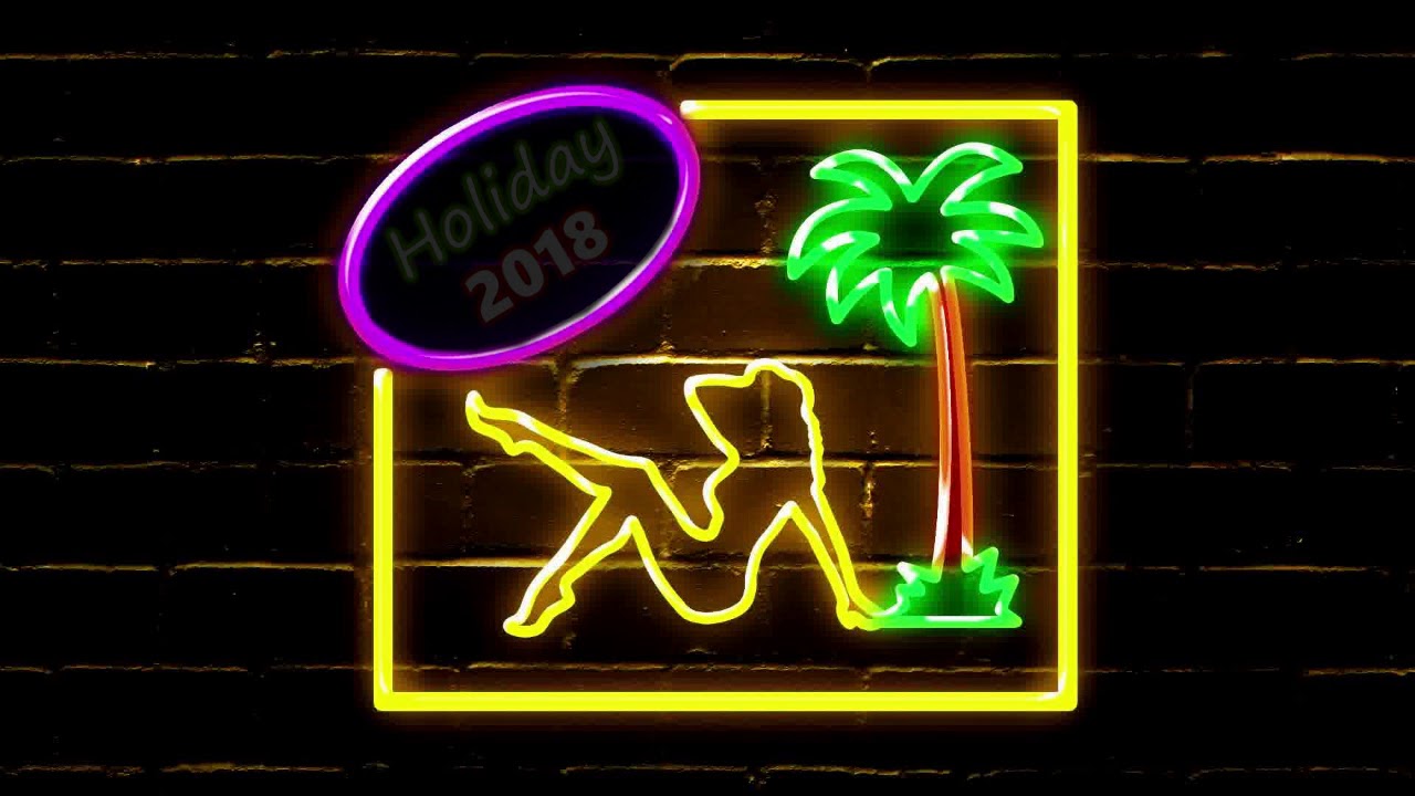 Powerdirector Neon Palm Tree Title - PDTemplateZone