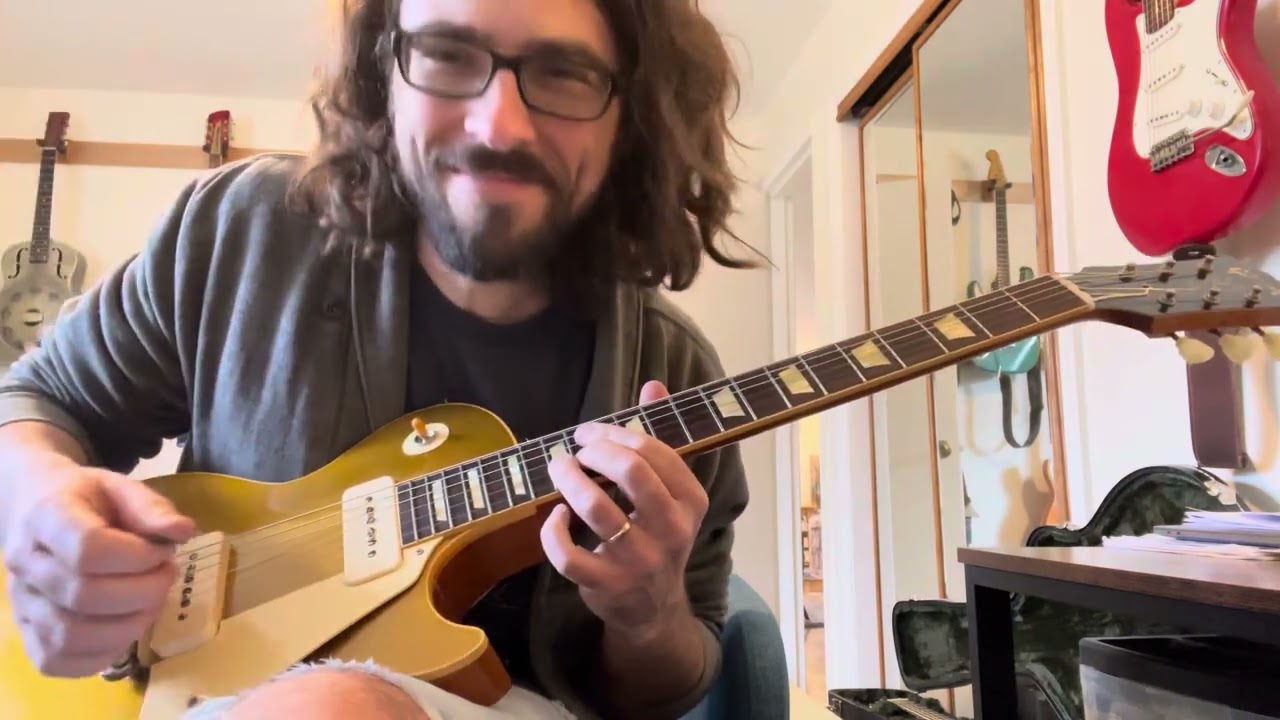 Riffing over Amaj7 to Dmaj7. Slow and steady, using 4ths, bending, pentatonics..￼have fun!!