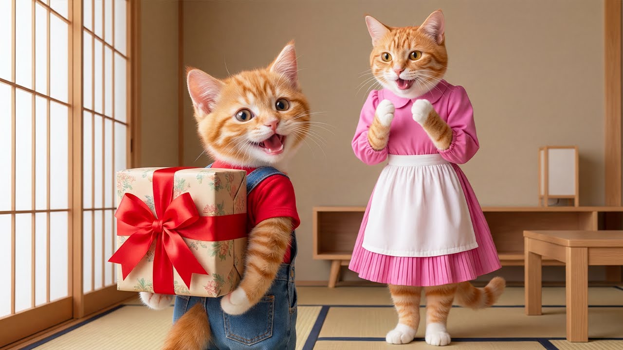 🐱🧵 From Love to Handmade Magic: Baby Kitten Sewed a Beautiful Dress for Mama Cat 💖✨