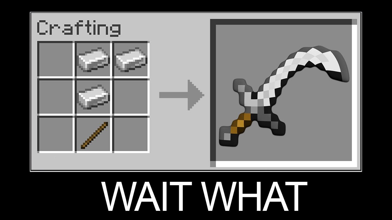 Minecraft wait what meme part 19 (Crafting Curved Sword)