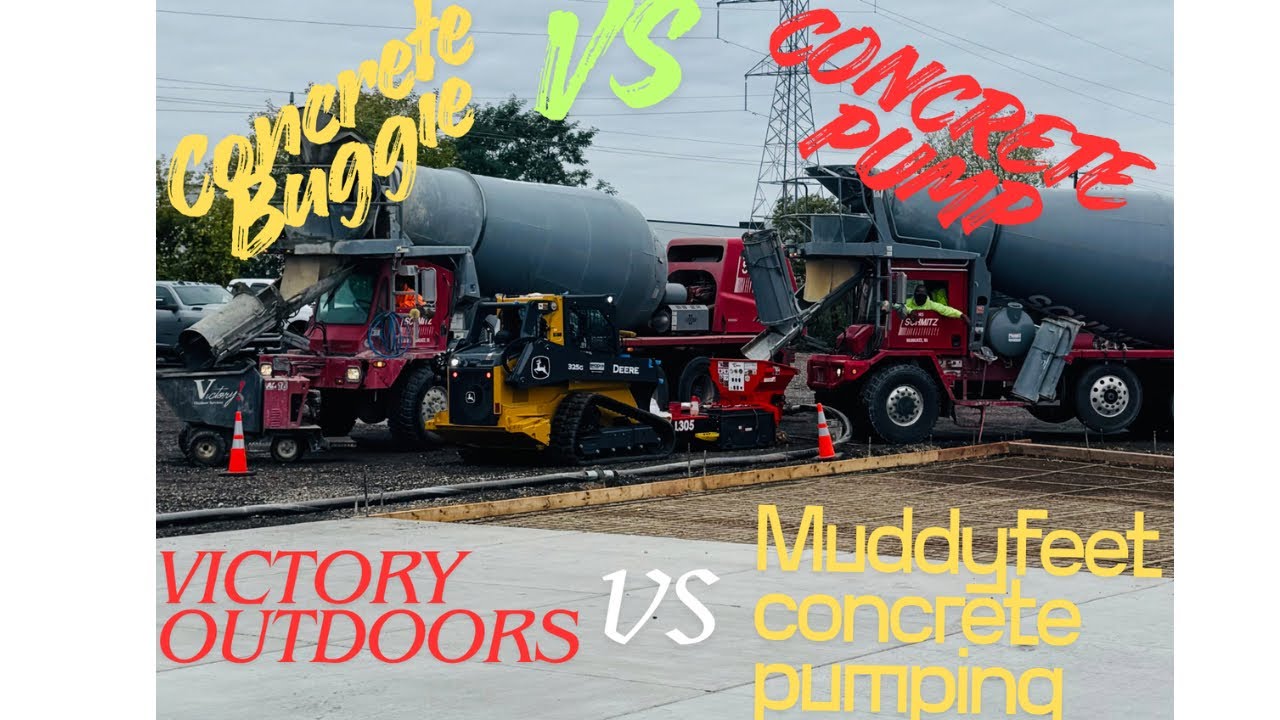 Райан из Victory Outdoors хочет поучаствовать в гонке. Бетононасос против бетономешалки!