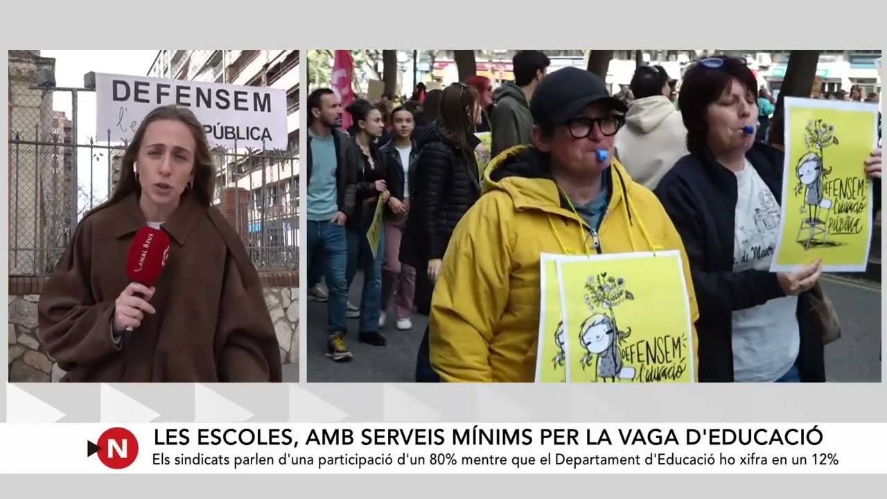 Les escoles, amb serveis mínims per la vaga d’educació