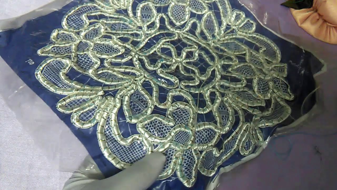 تعليم غرزة تقفيل مفرش اللاسيه خطوة خطوة _Fatma Saber