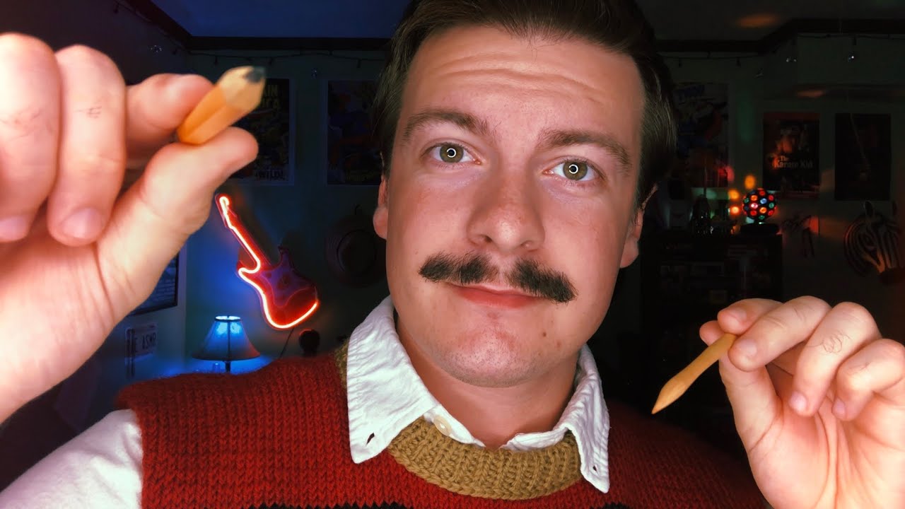 [ASMR] Tracing Your Facial Features with Sharp Tools | Lens Tapping, Poking Your Face | Visual ASMR