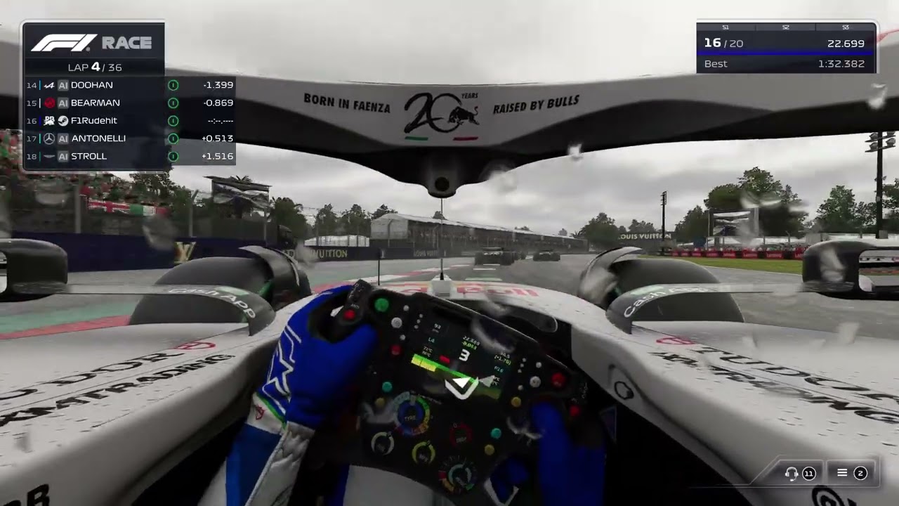 #47 F1 25 MEXICO WET MAIN RACE TWO PLAYER CAREER MODE #f1 #f125 #f1game #career #mexico #vcarb