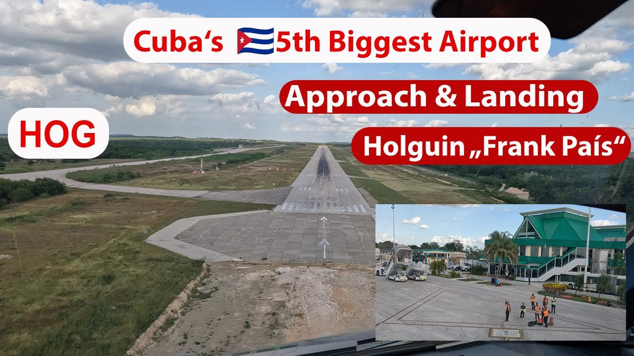 Airbus A330✈️ летит 🇨🇺 Куба HOG - Аэропорт Франк Паис Ольгин в солнечный день, точка зрения пилотов