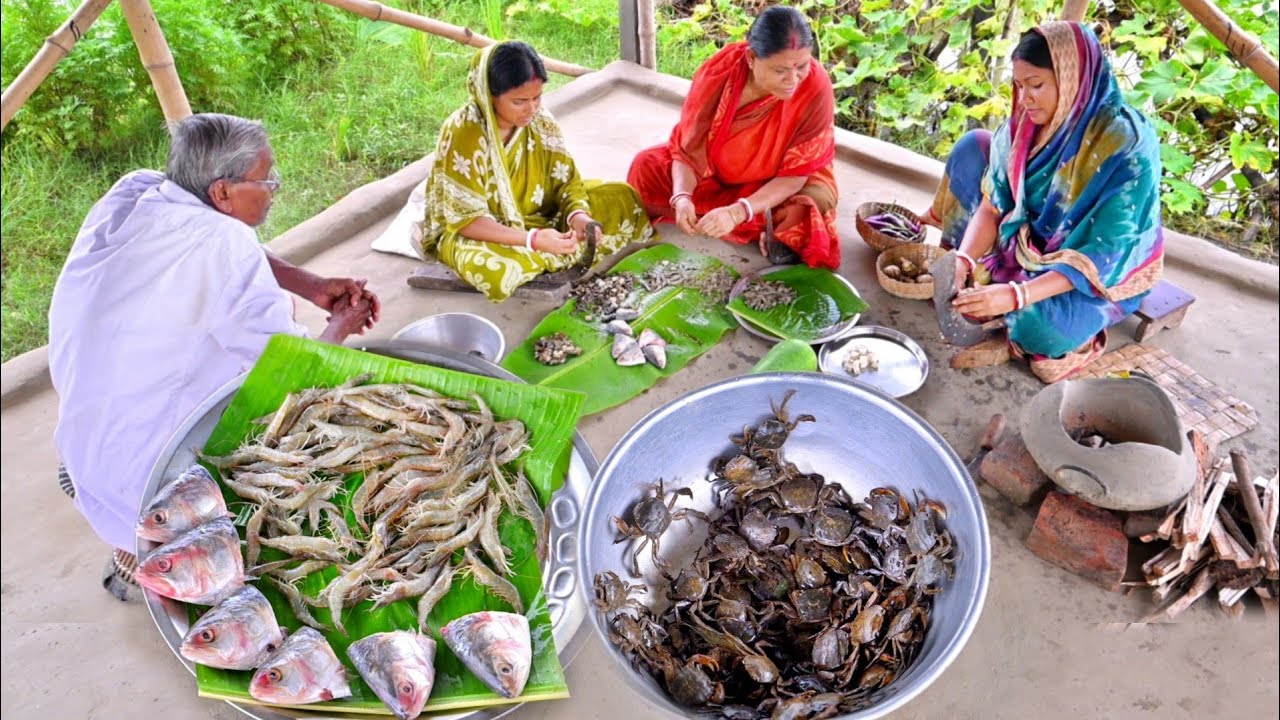 ইলিশ মাছের মাথা দিয়ে বেগুনের ঝাল,চিংড়ি মাছ দিয়ে চালকুমড়ো আর কচু দিয়ে কাঁকড়ার টক রান্না||popi kitchen