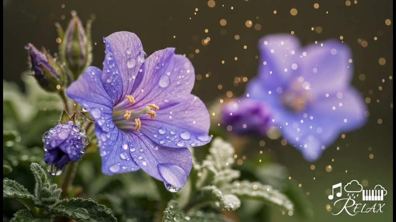 🌿4K Relaxing Rain, Soft Piano and Guitar Music • Sleep, Study, Meditate, Stress Relief