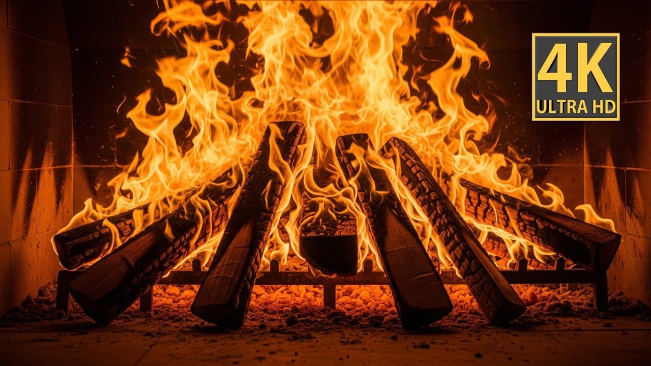 🔥 Ultra Cozy Fireplace 4K Ultra HD. Crackling Fire Sounds for Deep Sleep & Relaxation