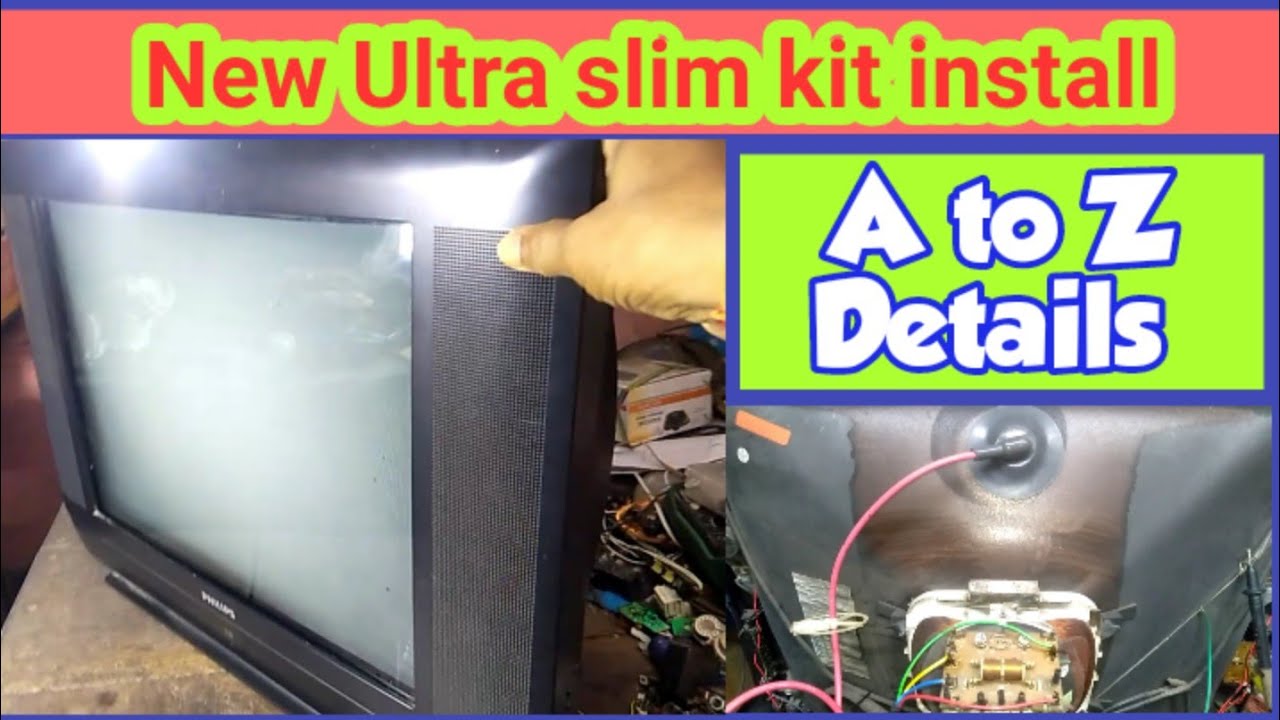 CRT new ultra slim PCB install detail. |  How to install new Colour TV kit.