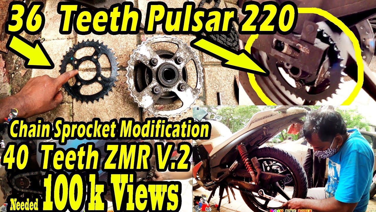 Pulsar 220 Chain Sprocket Modification Into Karizma ZMR V.2 Bike | Bike modification video