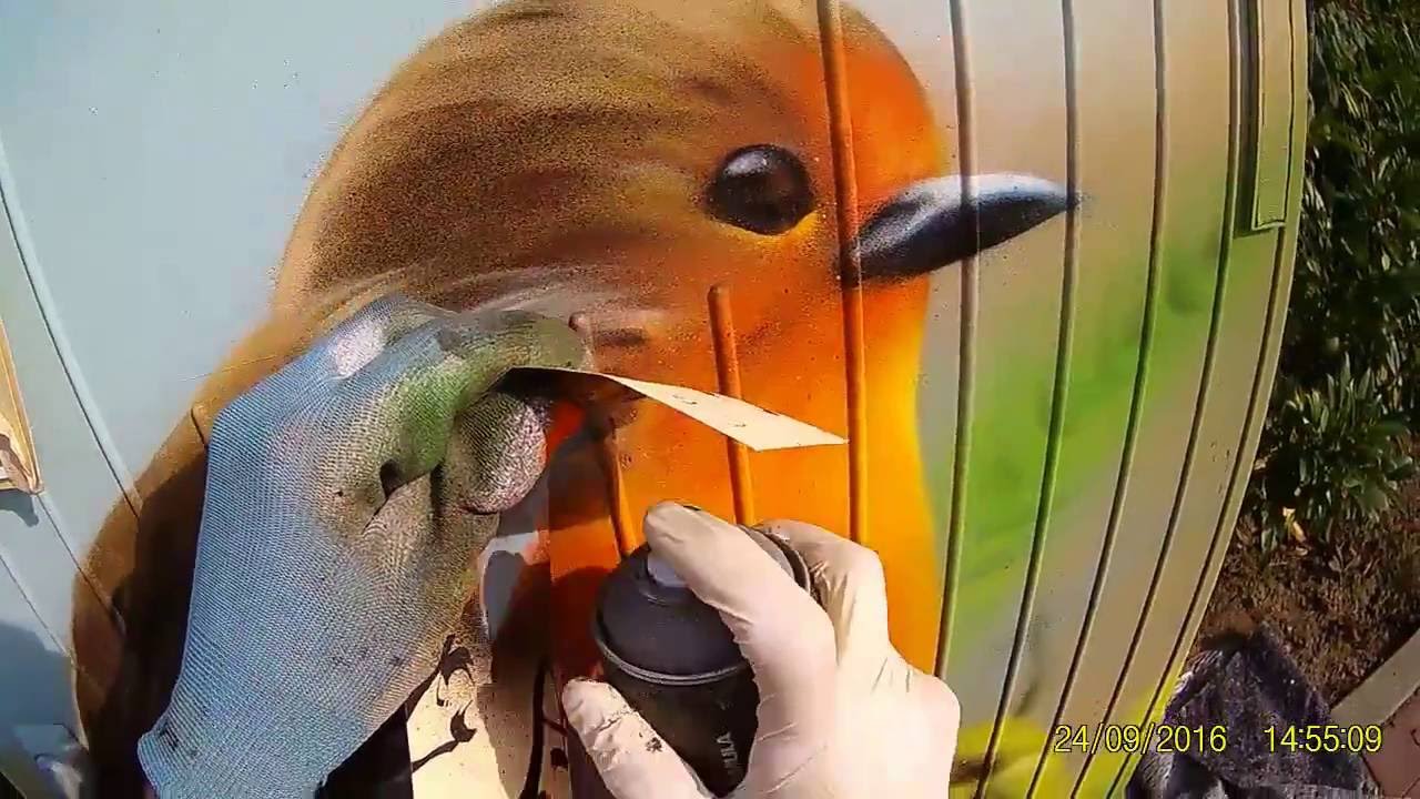 First Person Graffiti - speed painting robin by spraybar.de