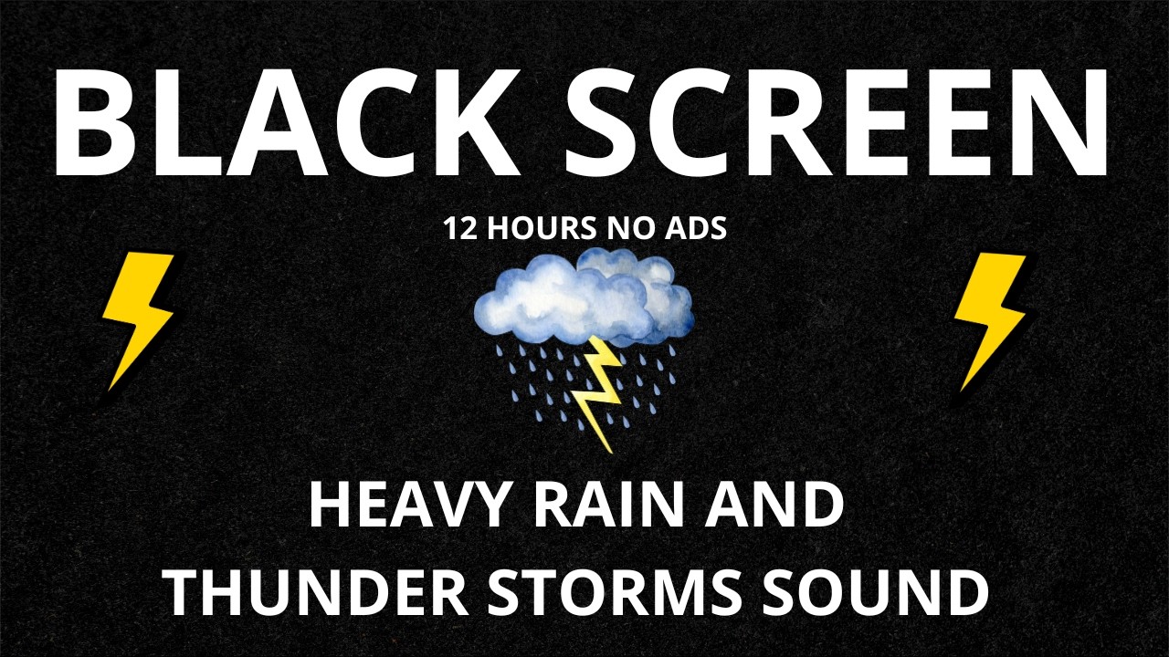 🔴 Heavy Rain and Thunder Sounds for Sleeping - Black Screen | Deep Storm Ambience for Relaxing Sleep