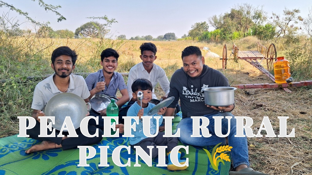 Peaceful Village Picnic in the Fields 🌾 | Silent Rural Life