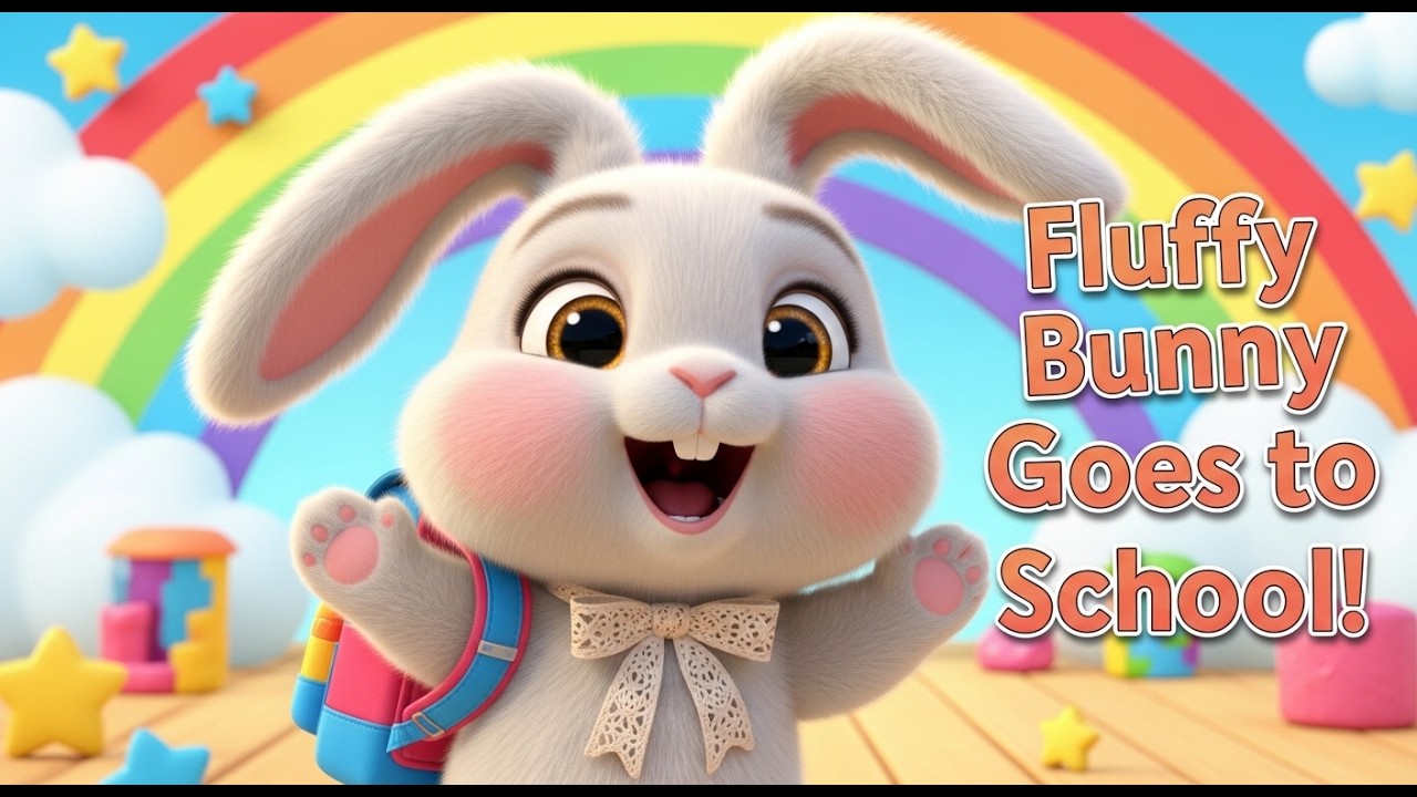 Fluffy Bunny Goes to School 🐰🎒 | Fun Morning Routine Song for Kids | Preschool Learning Song