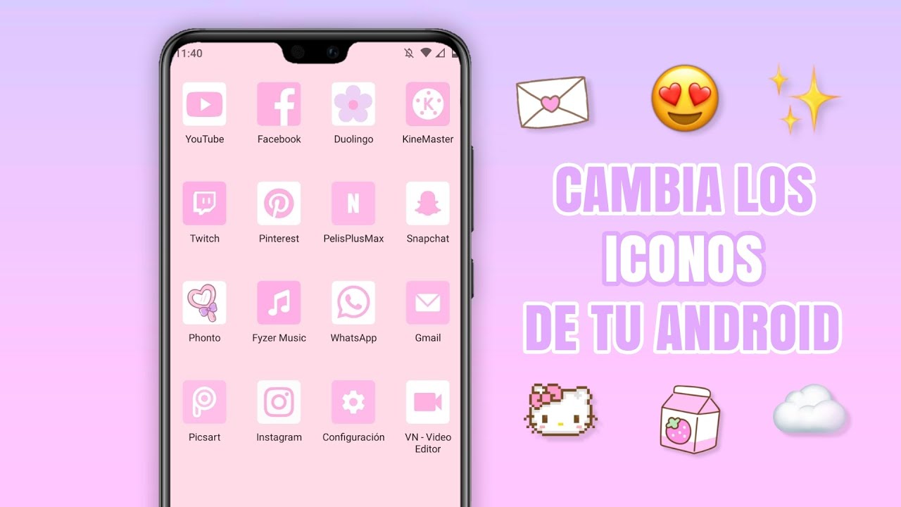 COMO CAMBIAR LOS ICONOS DE LAS APLICACIONES EN ANDROID (2023) ✨💖