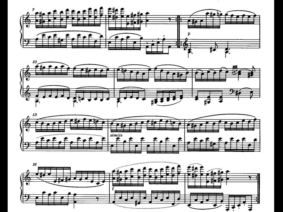 Mozart. Sonata para piano nº 11 Kv 331 en La mayor. I-Andante grazioso. Partitura y Audición