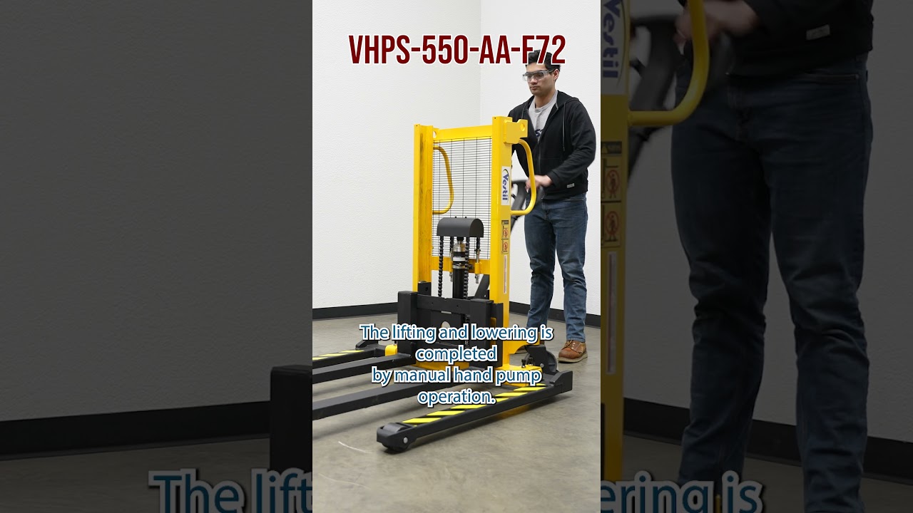 Featuring our Manual Adjustable Stacker with long forks! #ergonomics #warehouse #materialhandling