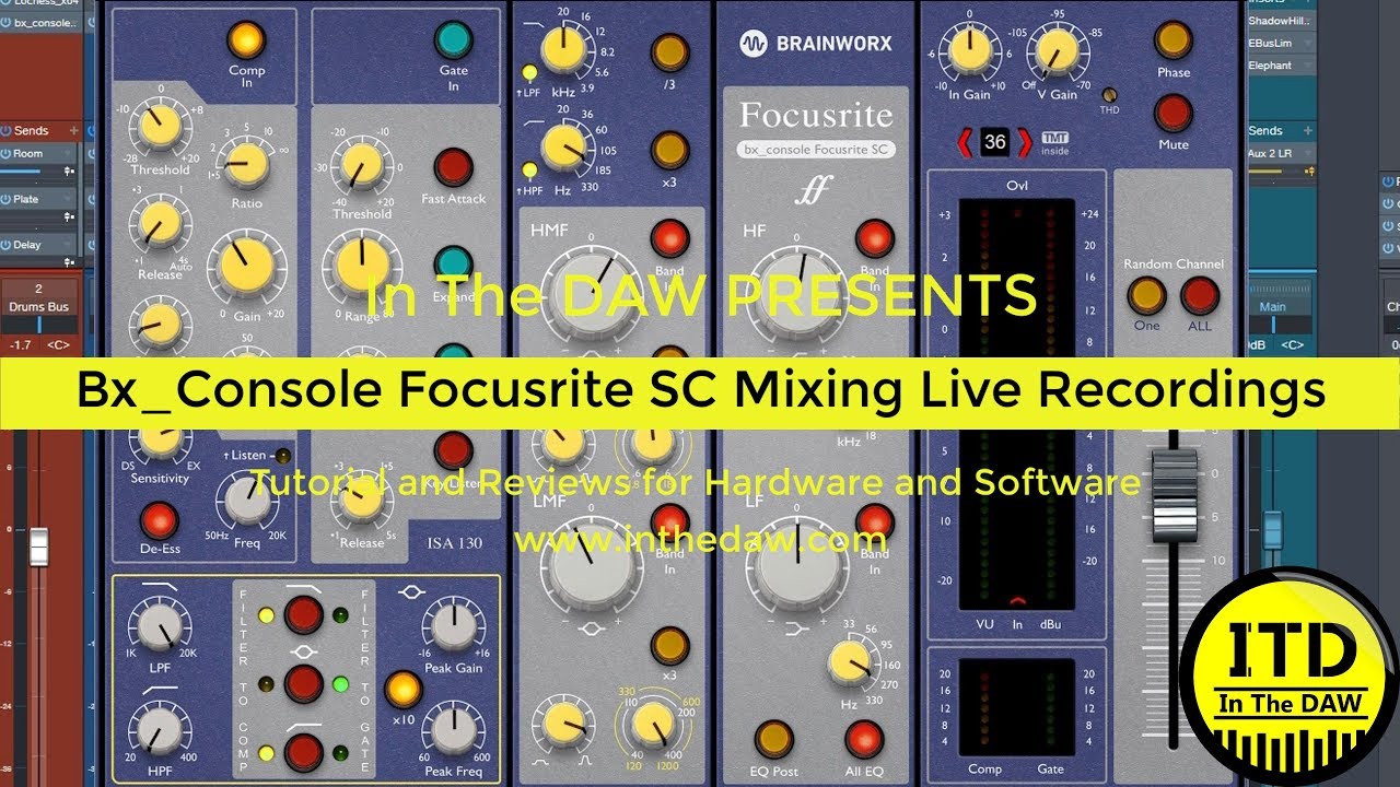 Сведение живых записей с помощью консоли Focusrite SC Bx Console — в DAW