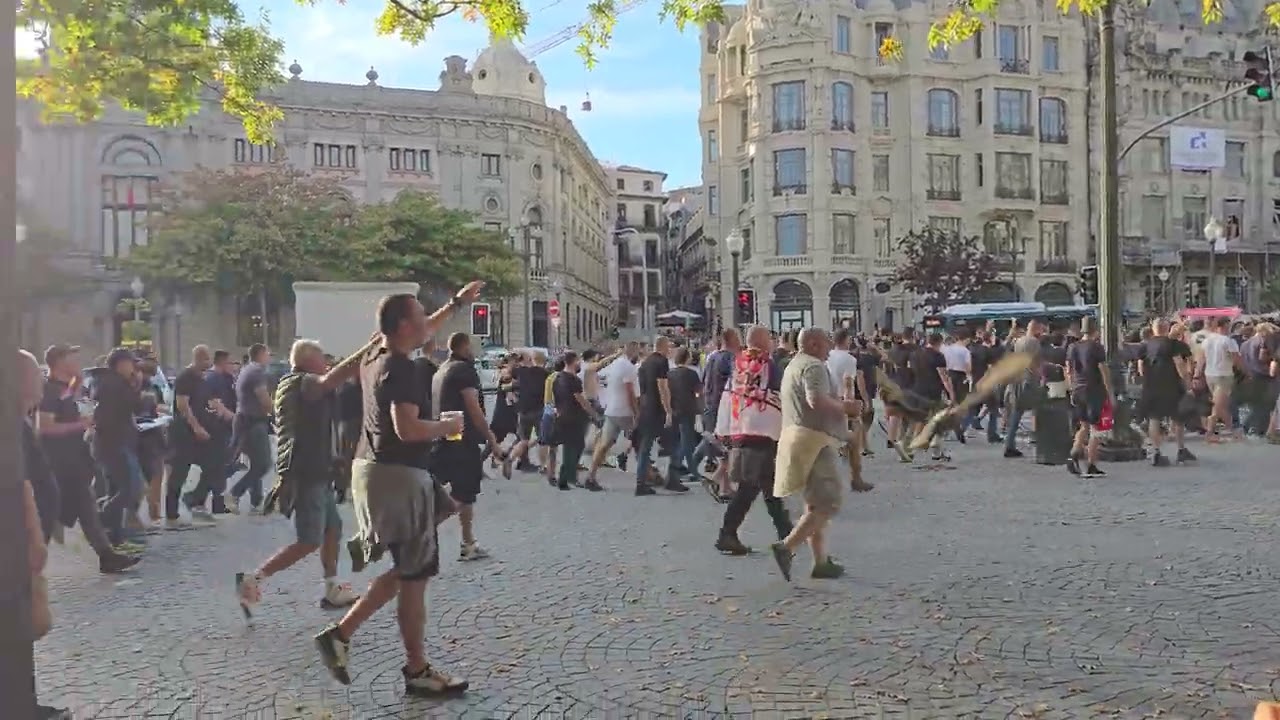 Red Star Belgrade fans In Porto