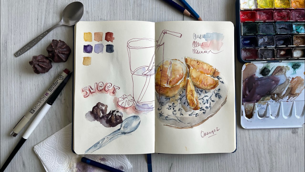 How I Make My Sketchbook Look Interesting — Art Page Process✨ Part 2