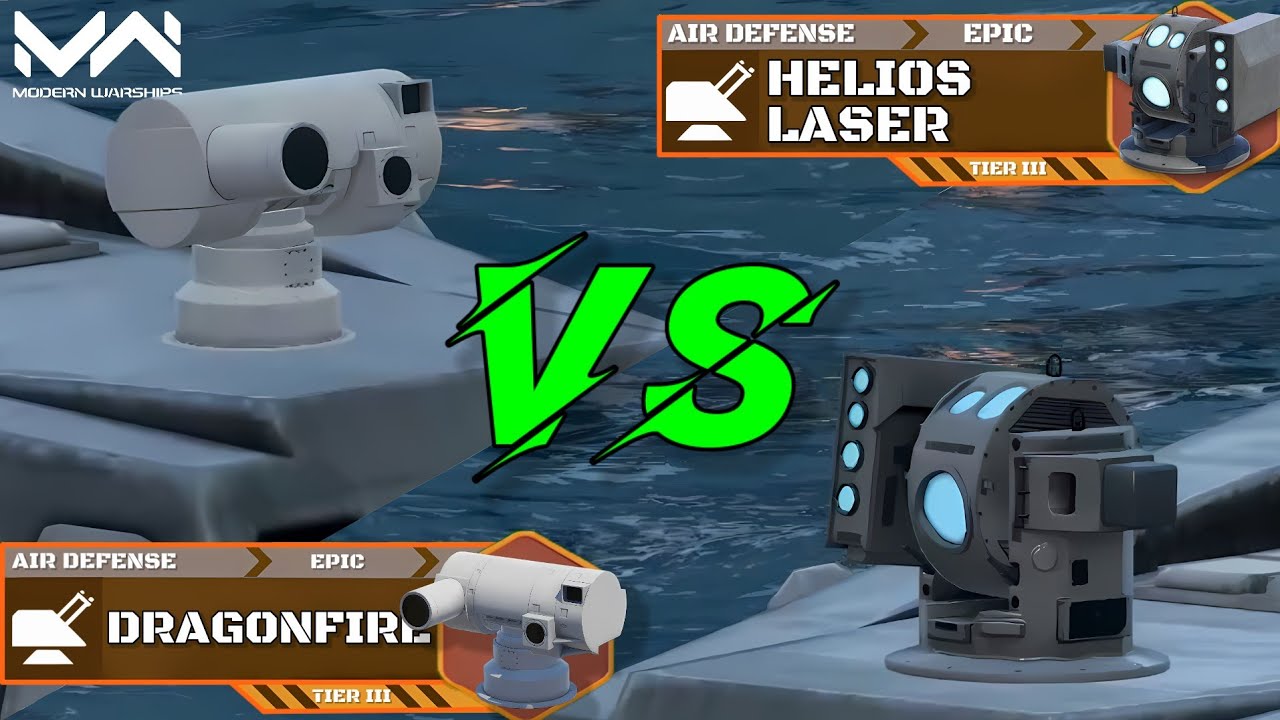 Free Laser CIWS Helios Laser VS Dragonfire | Laser Air Defense Comparison! | Modern Warships