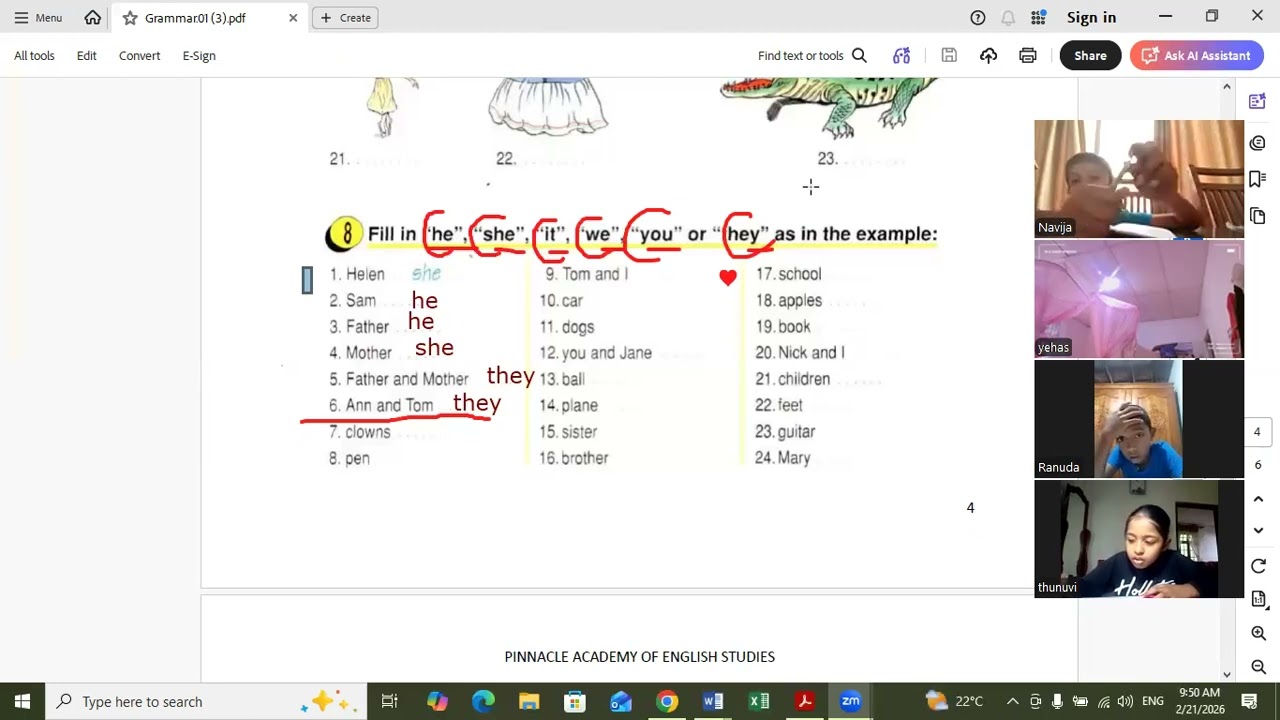 English for Kids- Beginner- 21st Feb 2026