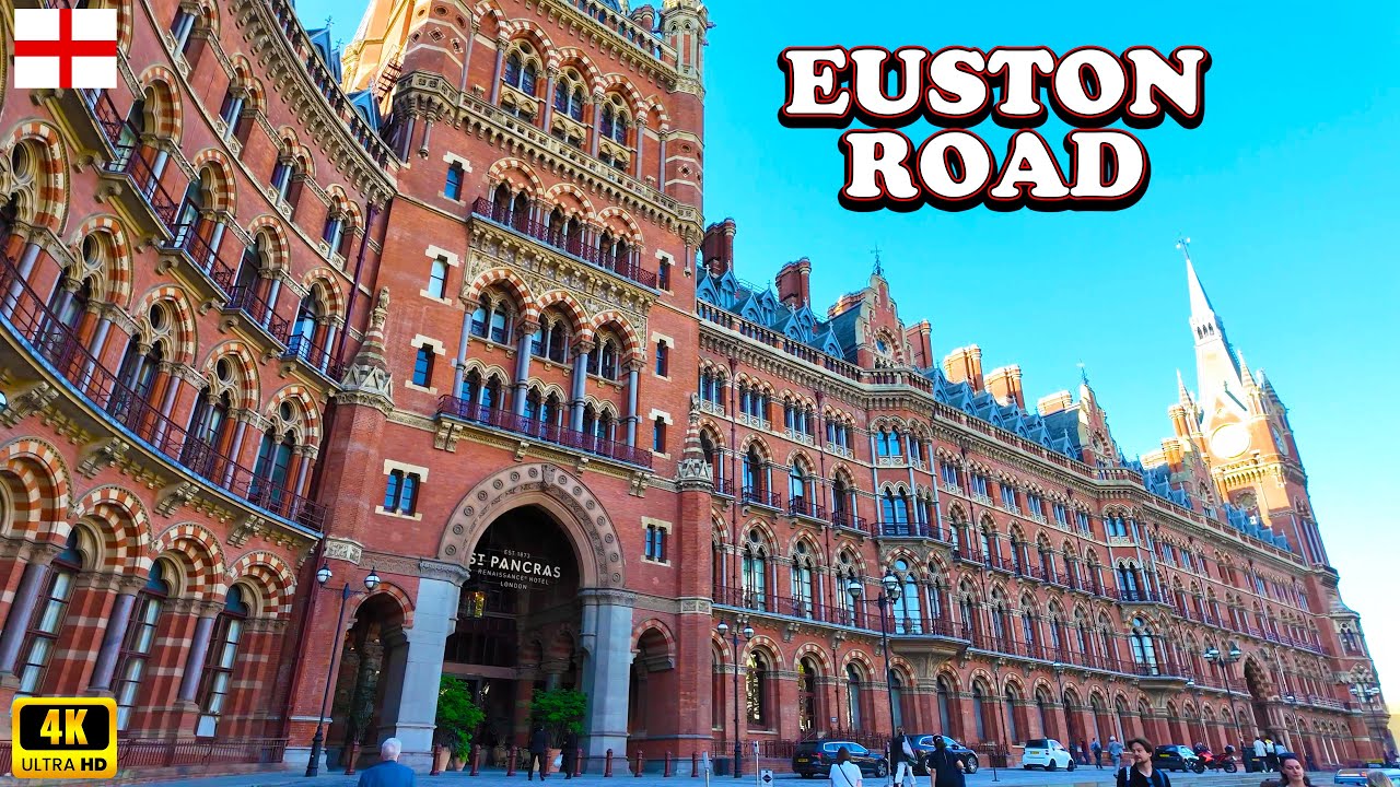 London Euston to King's Cross St Pancras Station 4K Walking Tour