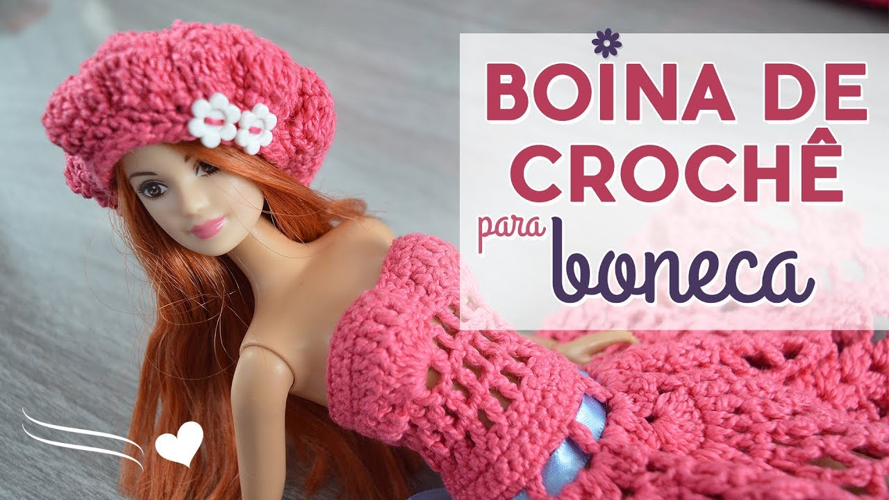 Boina de crochê para boneca