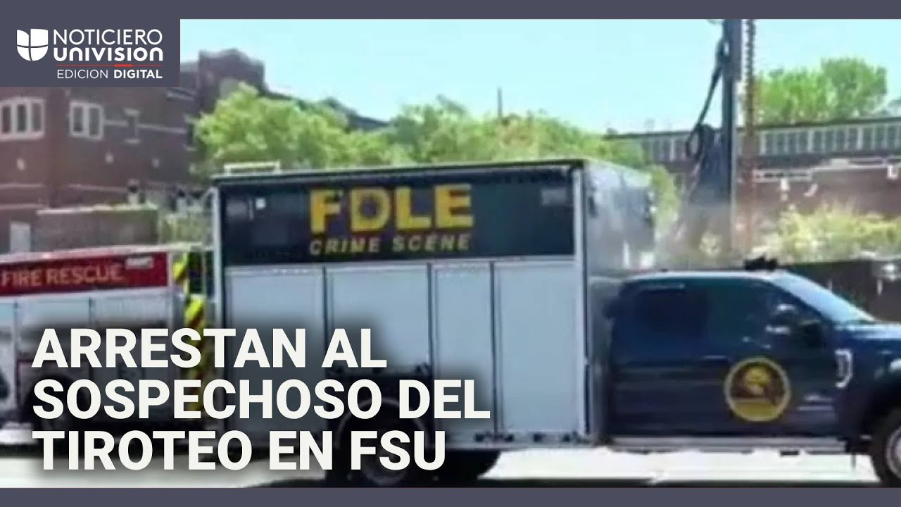 Arrestan al sospechoso del tiroteo en la Universidad Estatal de Florida, en Tallahassee