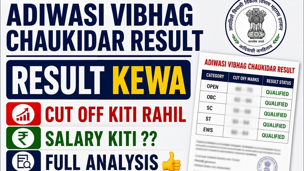 Adiwasi Vibhag Chaukidar Result Update | Cut off marks and Salary | Check Now 🙏