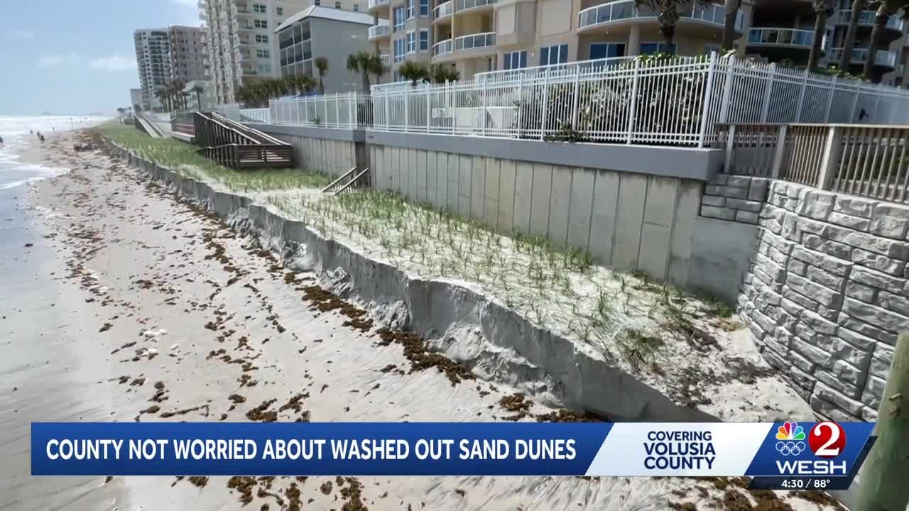Erosion on the Volusia County coast due to king tides and rough surf
