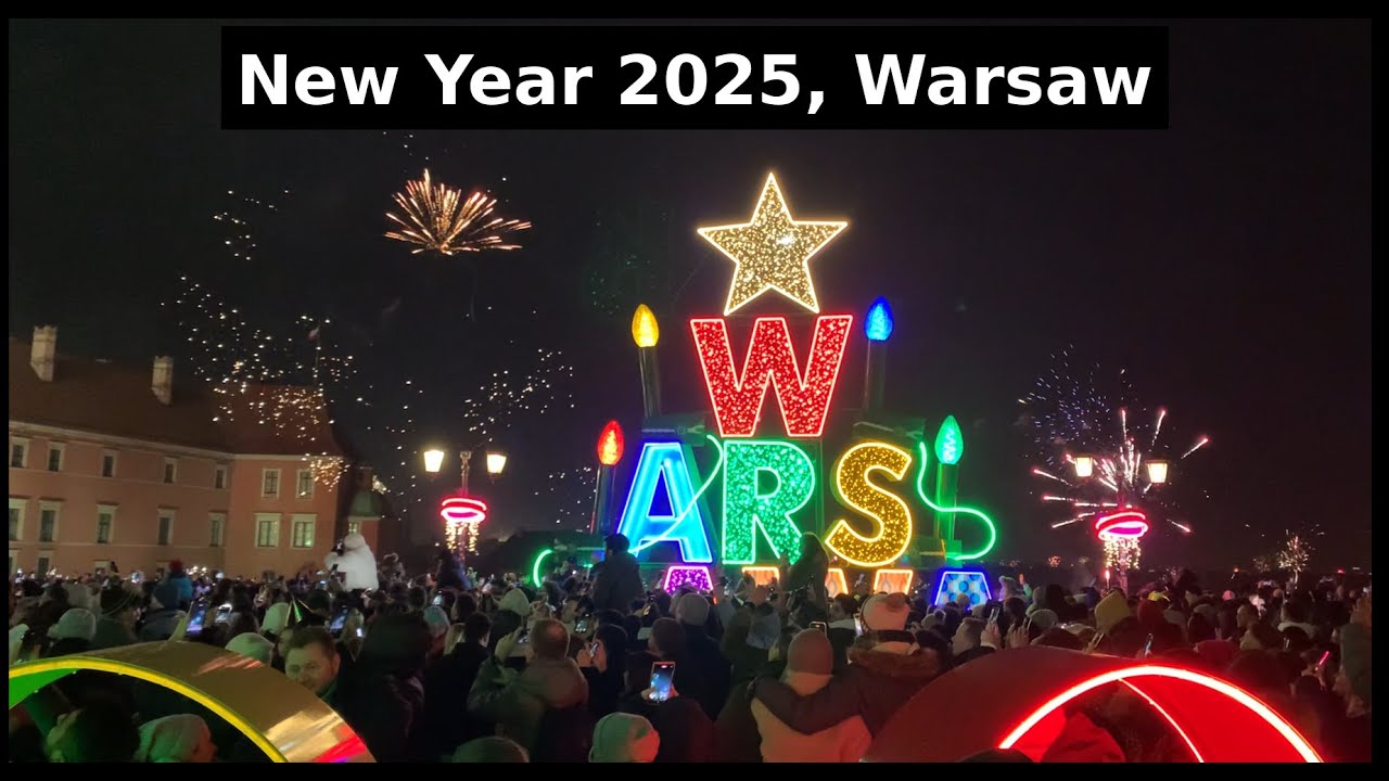 4k New Year 2025 Fireworks Old town Warsaw #newyear2025 #newyear #warsaw #poland #2025 #polandvlog