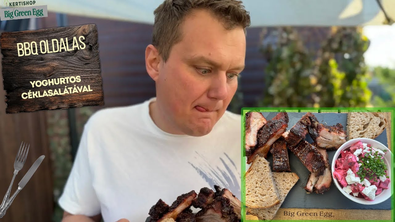 🍖 BBQ Oldalas Yoghurtos Céklasalátával - Big Green Egg-ben
