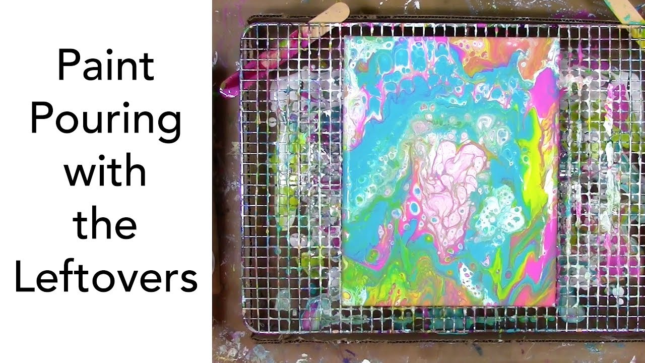 Paint pouring with leftovers