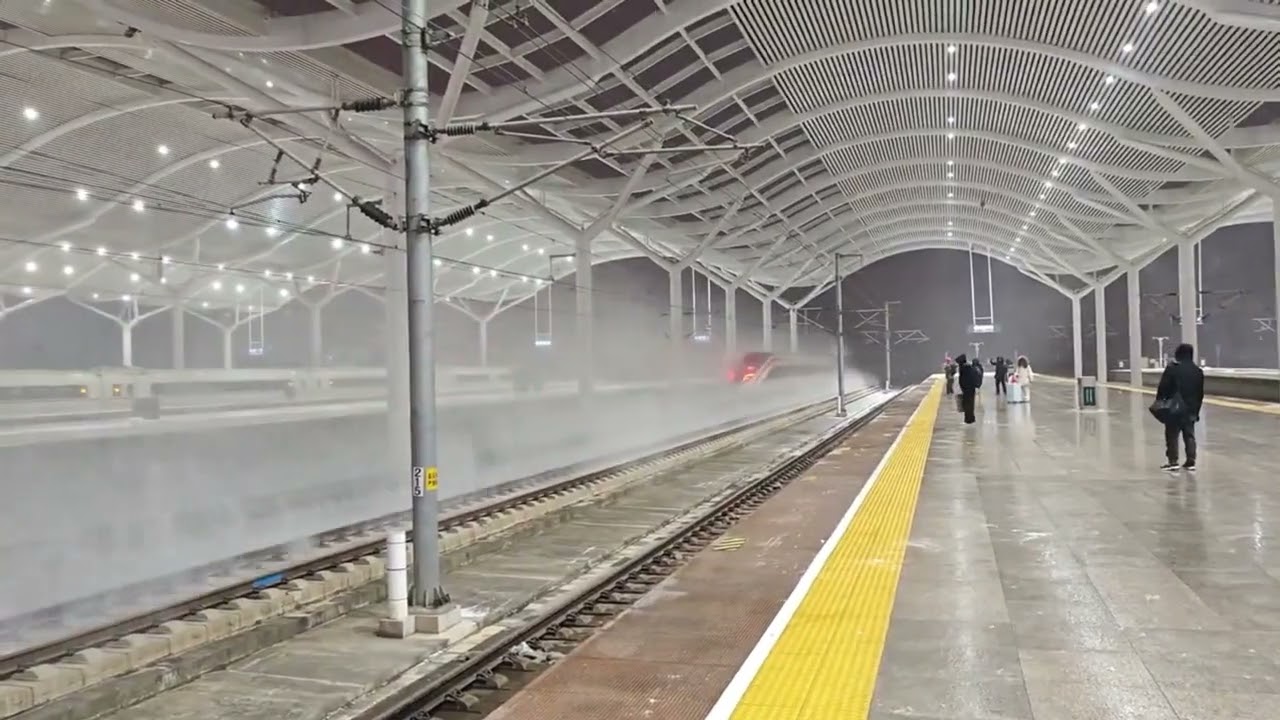 Chinese high-speed train in the snow