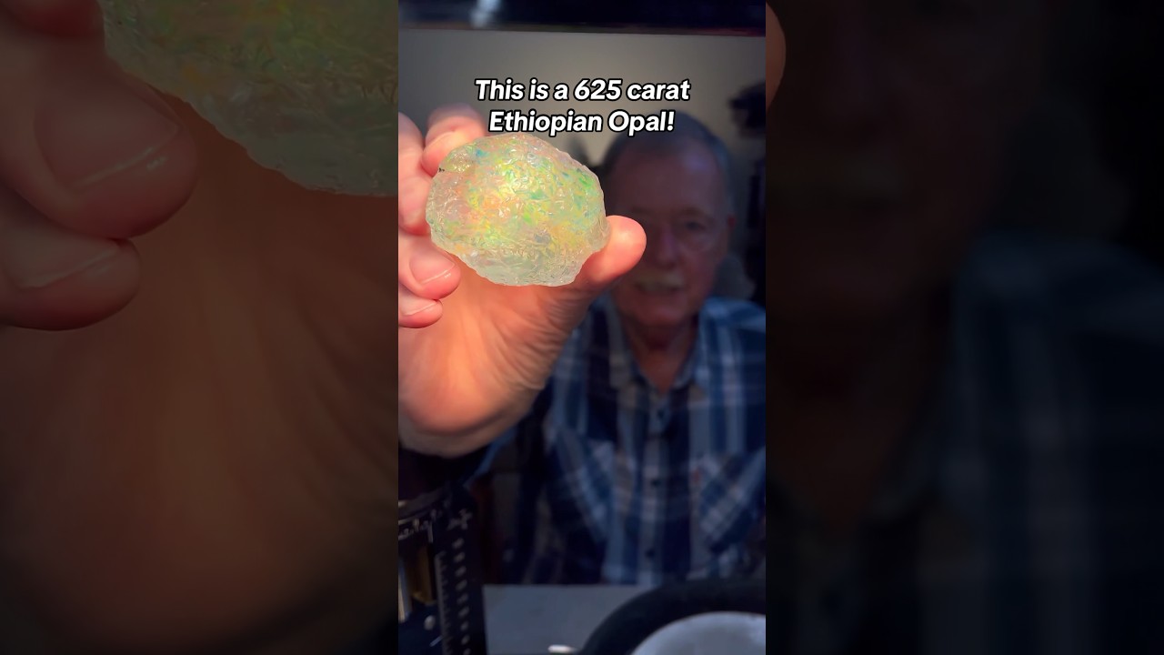 Cutting a Huge 625ct Rough Opal into a Faceted Gem! #opal #gemstones #jewelry