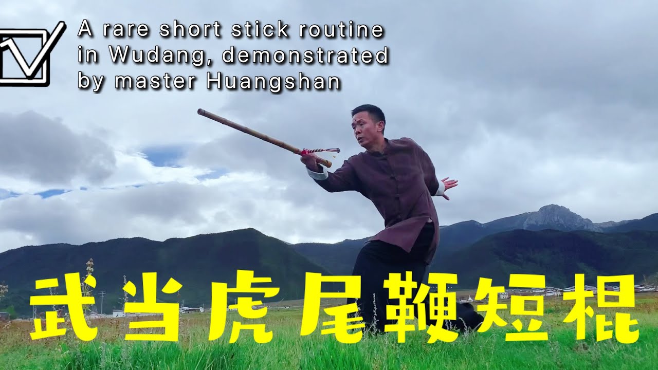 Wudang Tai Chi Tiger Tail Whip and Short Stick Routine, Tai Chi Master Huangshan demonstrates | 太极短棍