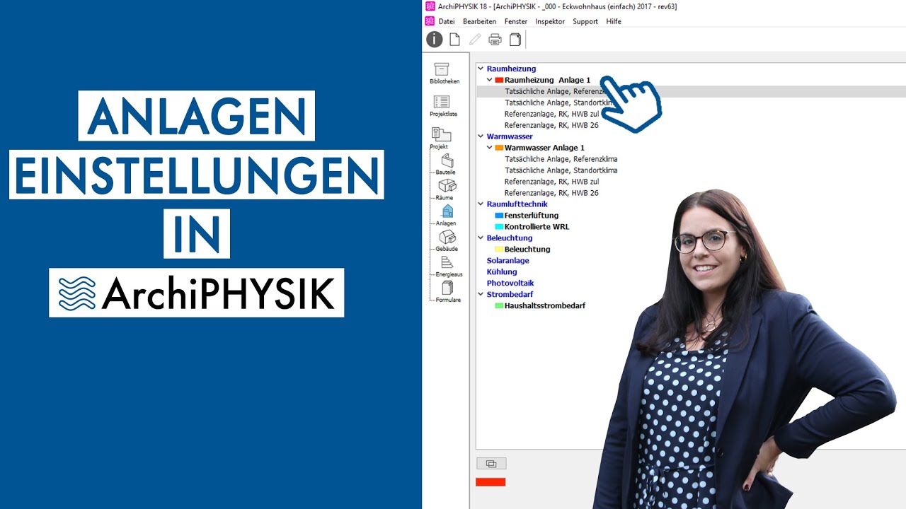 Raumheizungs-, Warmwasser- und Lüftungs- Anlage unter ArchiPHYSIK einstellen | ArchiPHYSIK Einsicht